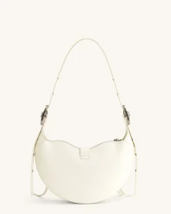 Tessa Crushed Shoulder Bag - White