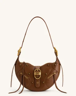 Tessa Crushed Shoulder Bag - Brown