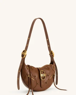 Tessa Crushed Shoulder Bag - Brown