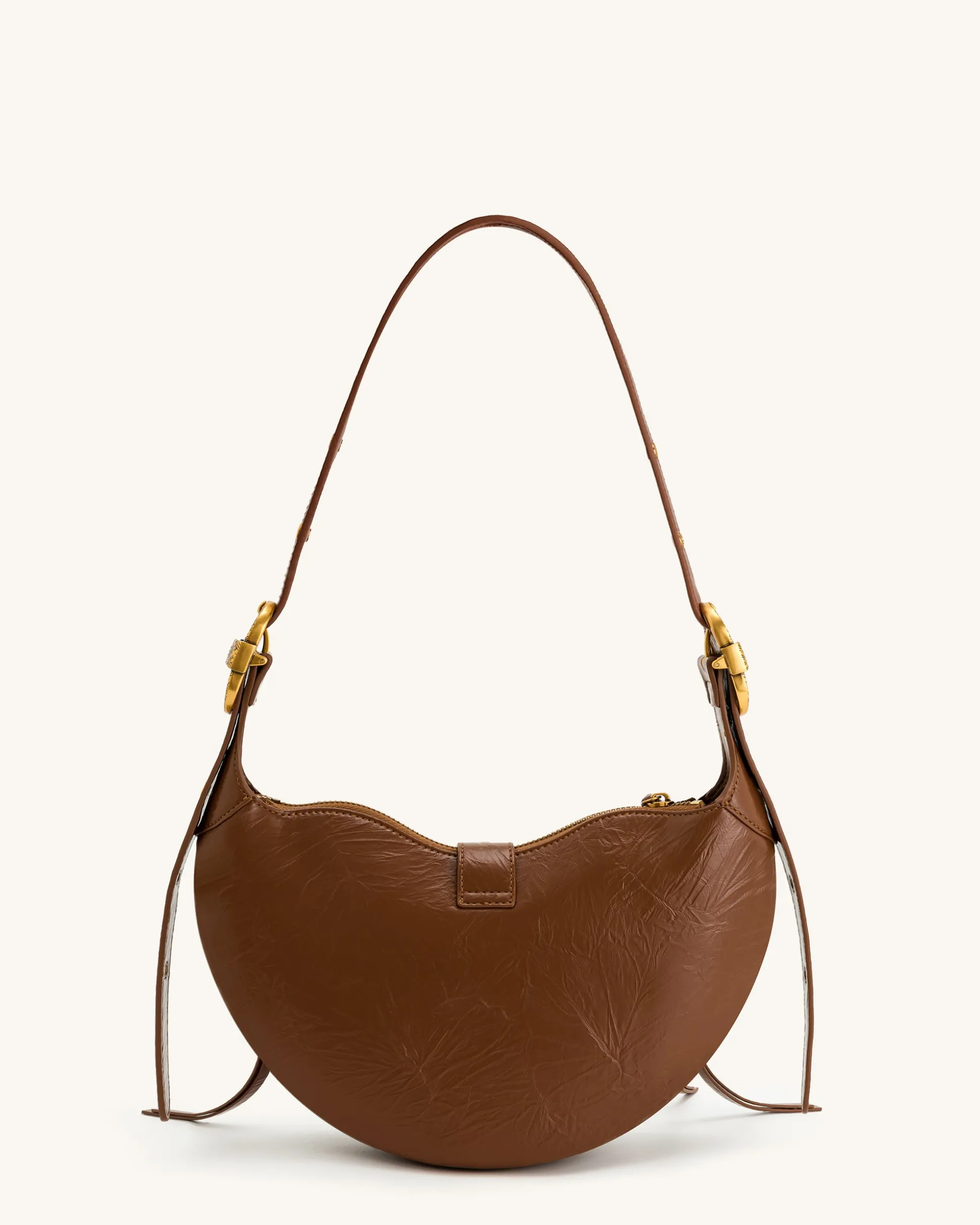 Tessa Crushed Shoulder Bag - Brown