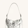 Tessa Metallic Pleating Shoulder Bag - Silver