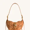 Tessa Suede Shoulder Bag - Camel