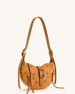 Tessa Suede Shoulder Bag - Camel