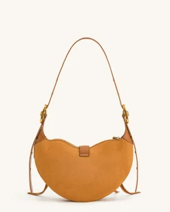 Tessa Suede Shoulder Bag - Camel