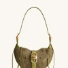 Tessa Suede Shoulder Bag - Dark Olive