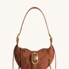 Tessa Suede Shoulder Bag - Dark Birch Brown