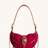 Tessa Suede Shoulder Bag - Deep Magenta