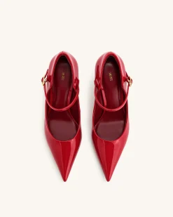Thalina Patent Leather Pumps - Red
