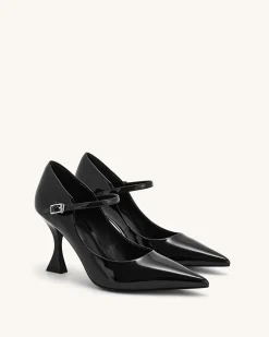 Thalina Patent Leather Pumps - Black