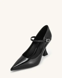 Thalina Patent Leather Pumps - Black