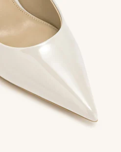 Thalina Patent Leather Pumps - Beige
