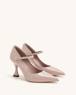 Thalina Patent Leather Pumps - Dusty Pink