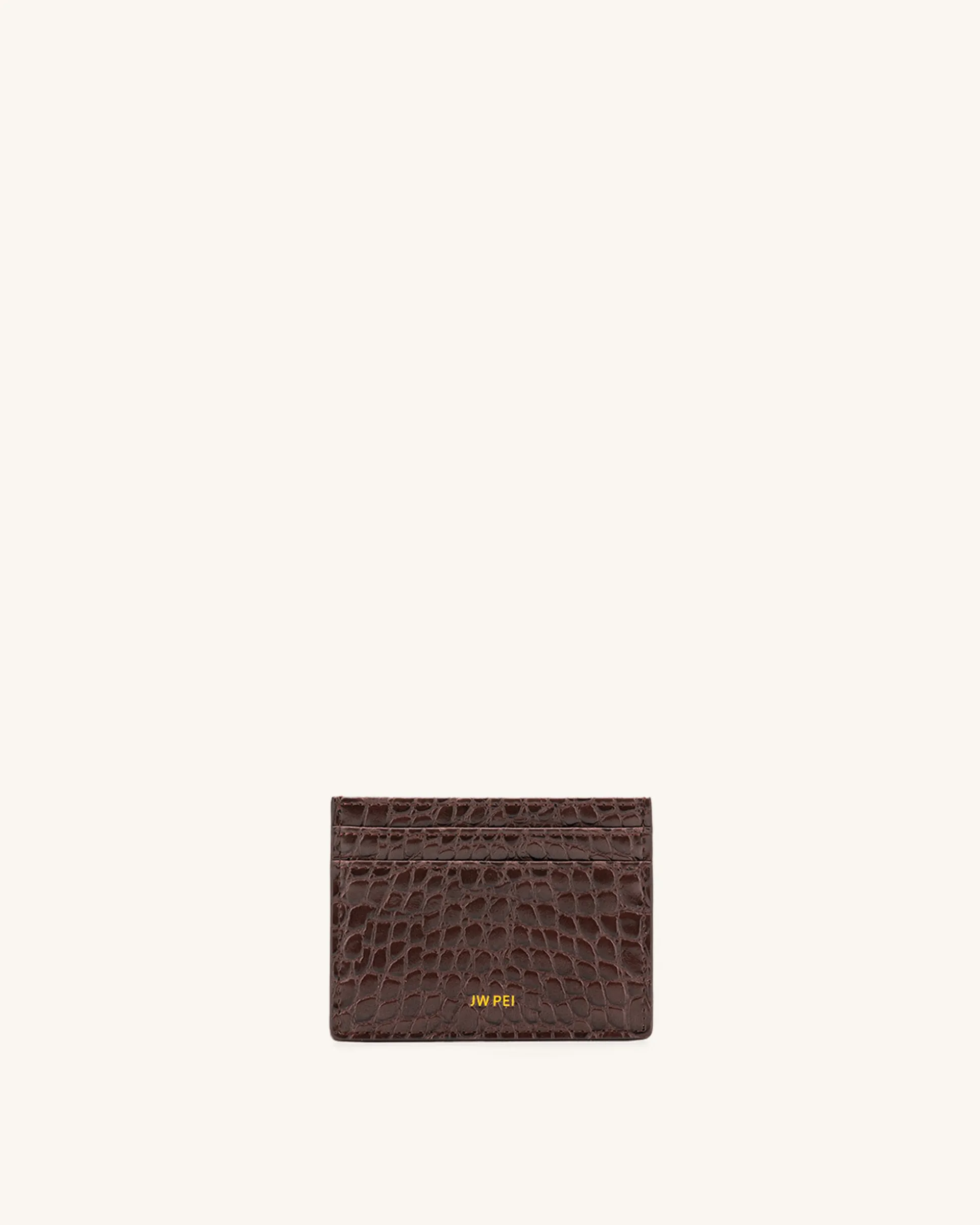 The Card Holder - Brown Croc