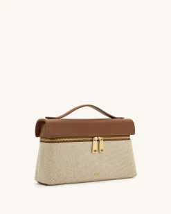 Thea Top Handle Bag - Brown Canvas