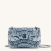 Tina Denim Quilted Chain Crossbody - Blue