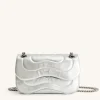 Tina Metallic Quilted Chain Crossbody - Silver