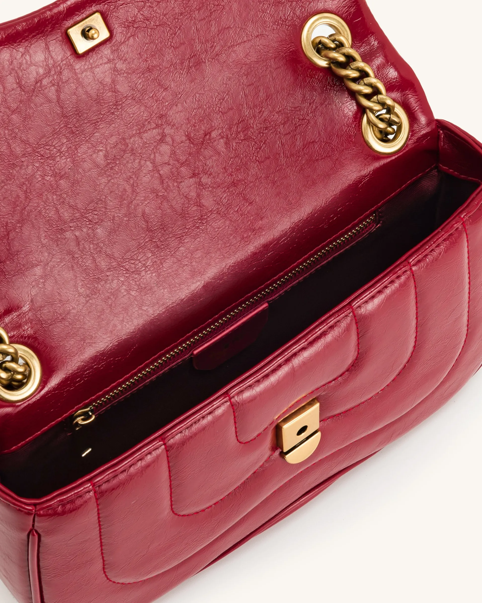 Tina Quilted Chain Crossbody - Claret