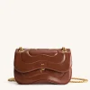Tina Quilted Chain Crossbody - Brown