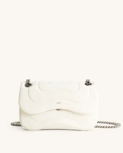 Tina Quilted Chain Crossbody - Ivory