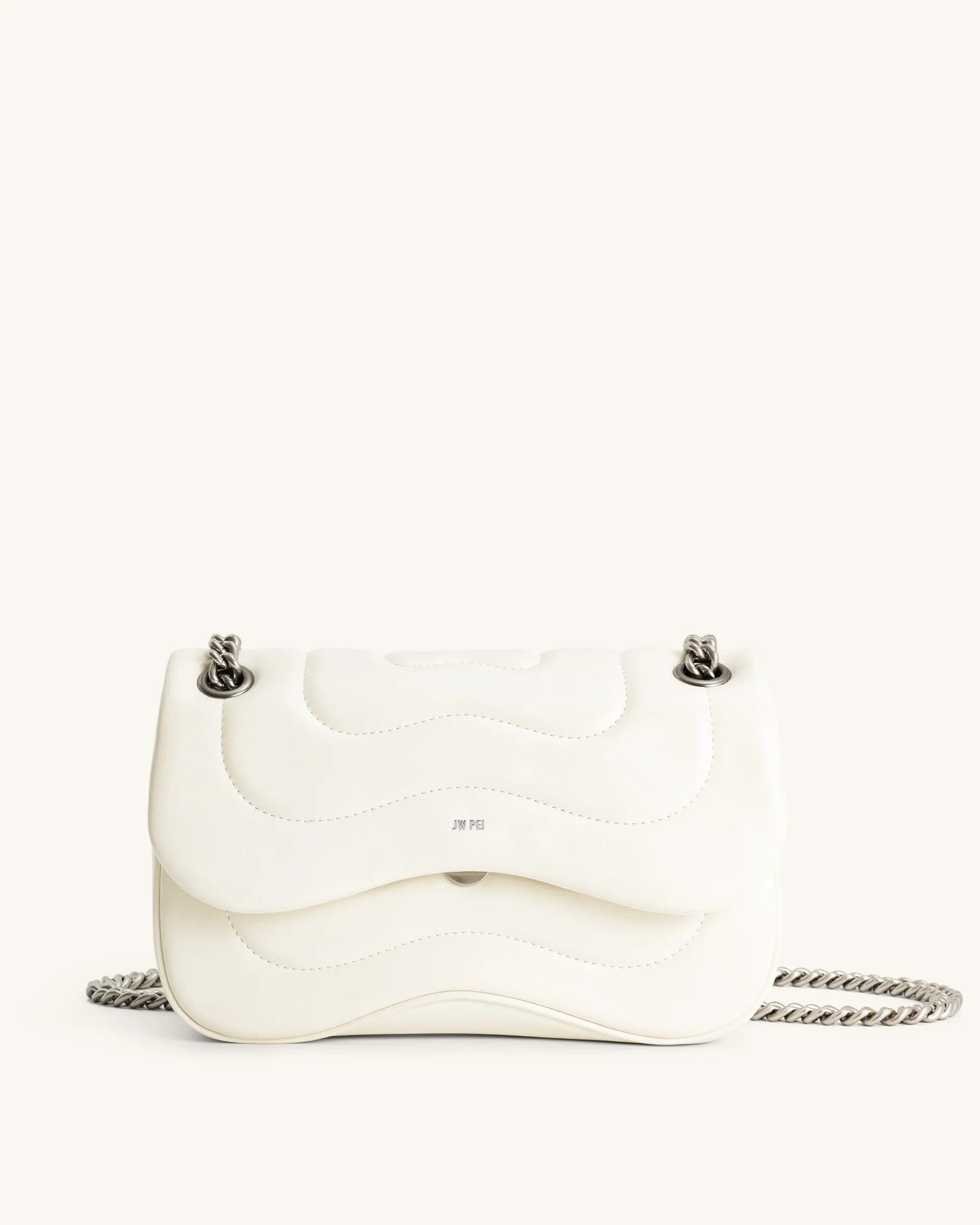Tina Quilted Chain Crossbody - Ivory
