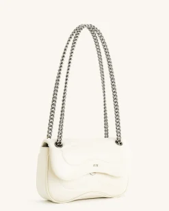 Tina Quilted Chain Crossbody - Ivory