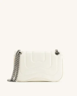 Tina Quilted Chain Crossbody - Ivory