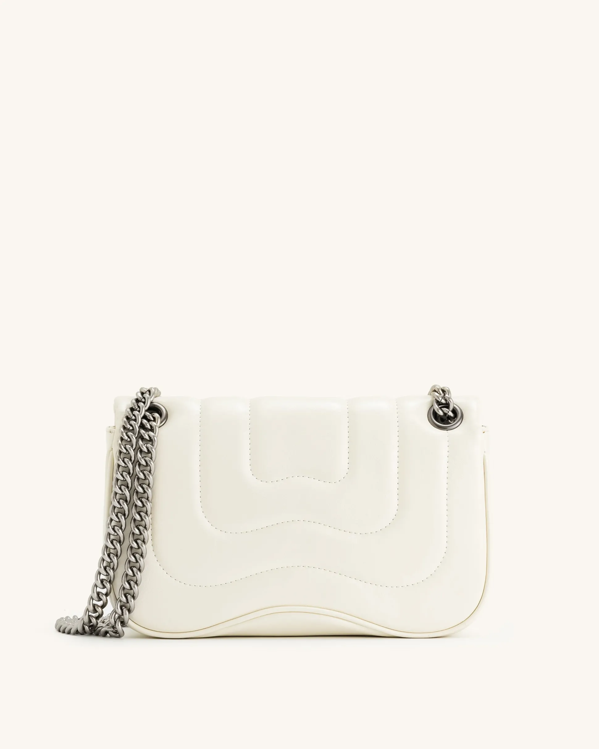 Tina Quilted Chain Crossbody - Ivory