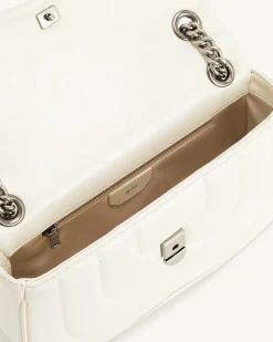 Tina Quilted Chain Crossbody - Ivory