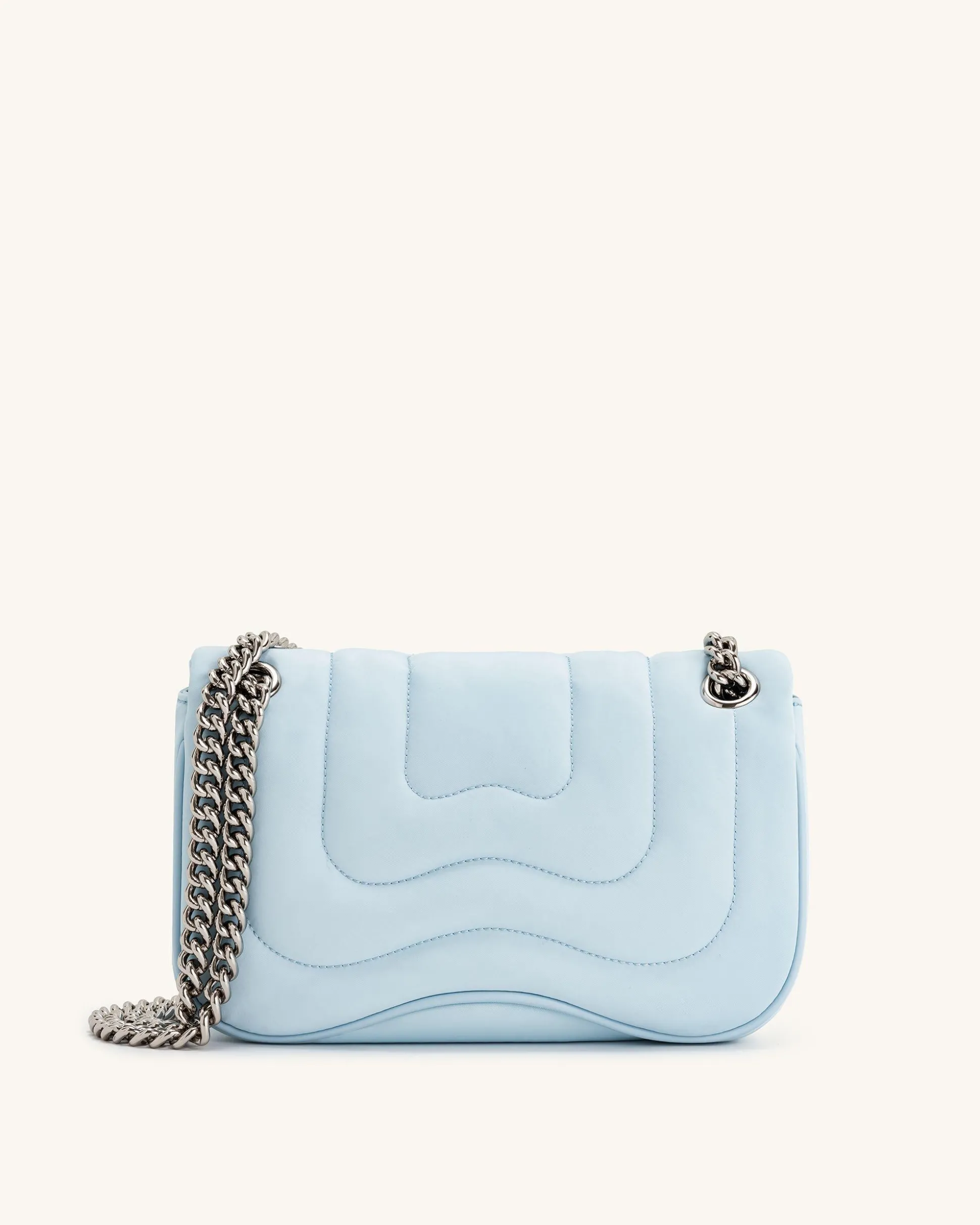 Tina Quilted Chain Crossbody - Blue
