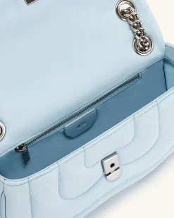 Tina Quilted Chain Crossbody - Blue