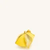 Tori Vegan Leather Metal Structure Clutch - Lemon Yellow