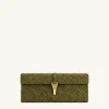 Zaria Woven Clutch - Dark Olive