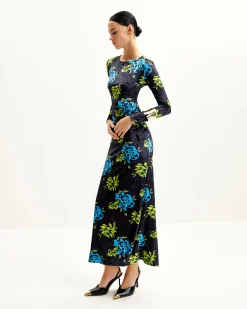 Zoe Vibrant Floral Long Sleeve Gown - Multicolor