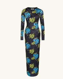 Zoe Vibrant Floral Long Sleeve Gown - Multicolor