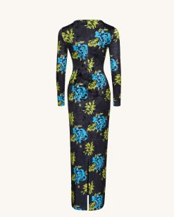 Zoe Vibrant Floral Long Sleeve Gown - Multicolor