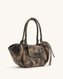 Zoey Pockets Shoulder Bag - Brown